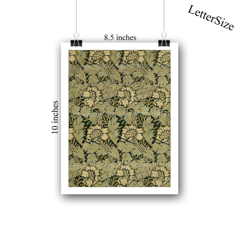 William Morris Printable Download Textile Wallpaper Art Nouveau Prints Patterns Designs Poster Clipart Decoupage Background Set of 4 973