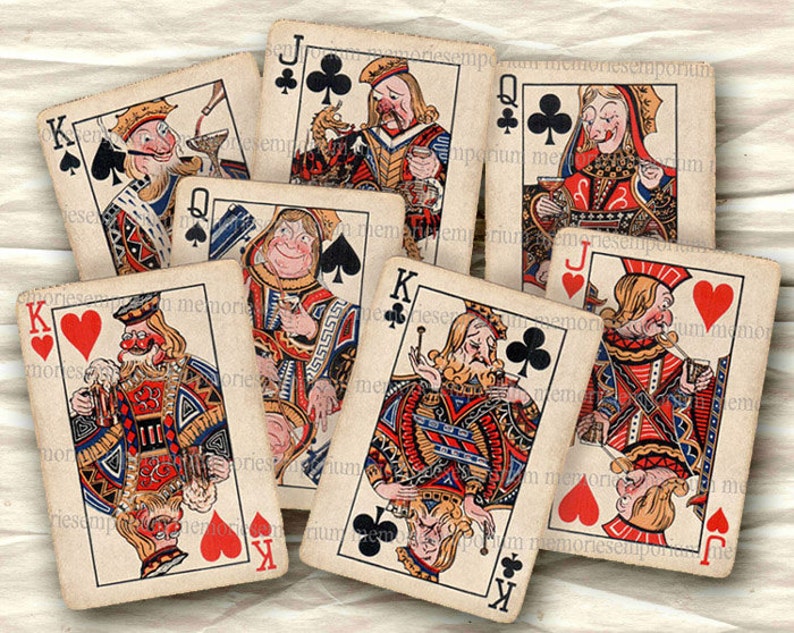 Funny Playing Cards Retro Royals Flushed Tipsy Fifties Decoupage Deck