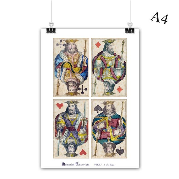 Antique Playing Cards Incomplete Deck All Royals German Kings