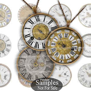 Antike Uhr Uhr Gesicht ClipArts für Anhänger DIY Schmuck Decoupage Zoll Kreise 1 runden Inchies Magnete Knöpfe druckbare Download 249