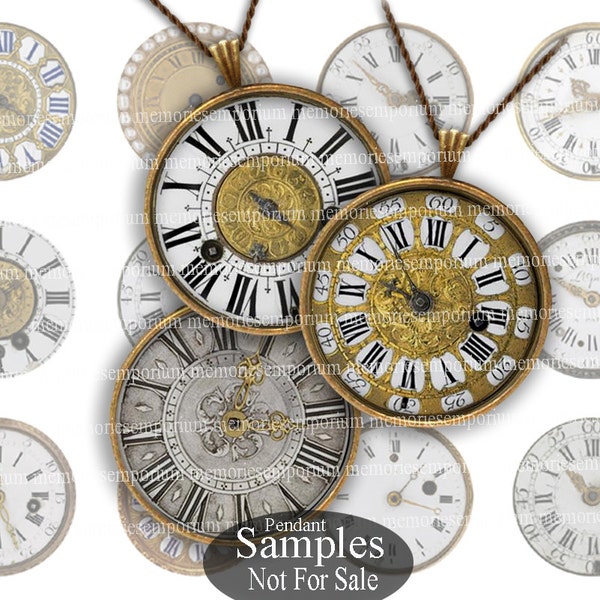 Antike Uhr Uhr Gesicht ClipArts für Anhänger DIY Schmuck Decoupage Zoll Kreise 1 runden Inchies Magnete Knöpfe druckbare Download 249