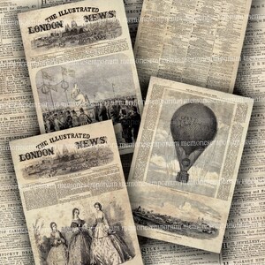 Newspapers Background Papers Illustrated London News Newsprint Download Antique Advertisements Old Shabby Chic Decoupage Download Print 433