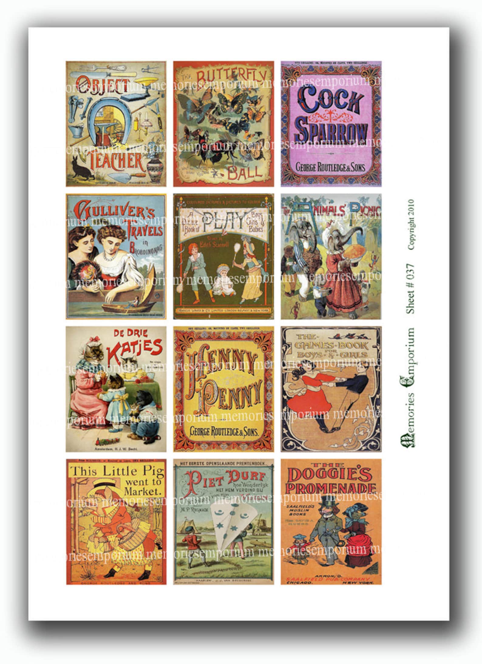 Childrens Story Book Covers Old Vintage Kids Picture Scrapbooking ...