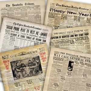 Vintage Newspapers Printable Paper Antique Texture Junk Journal