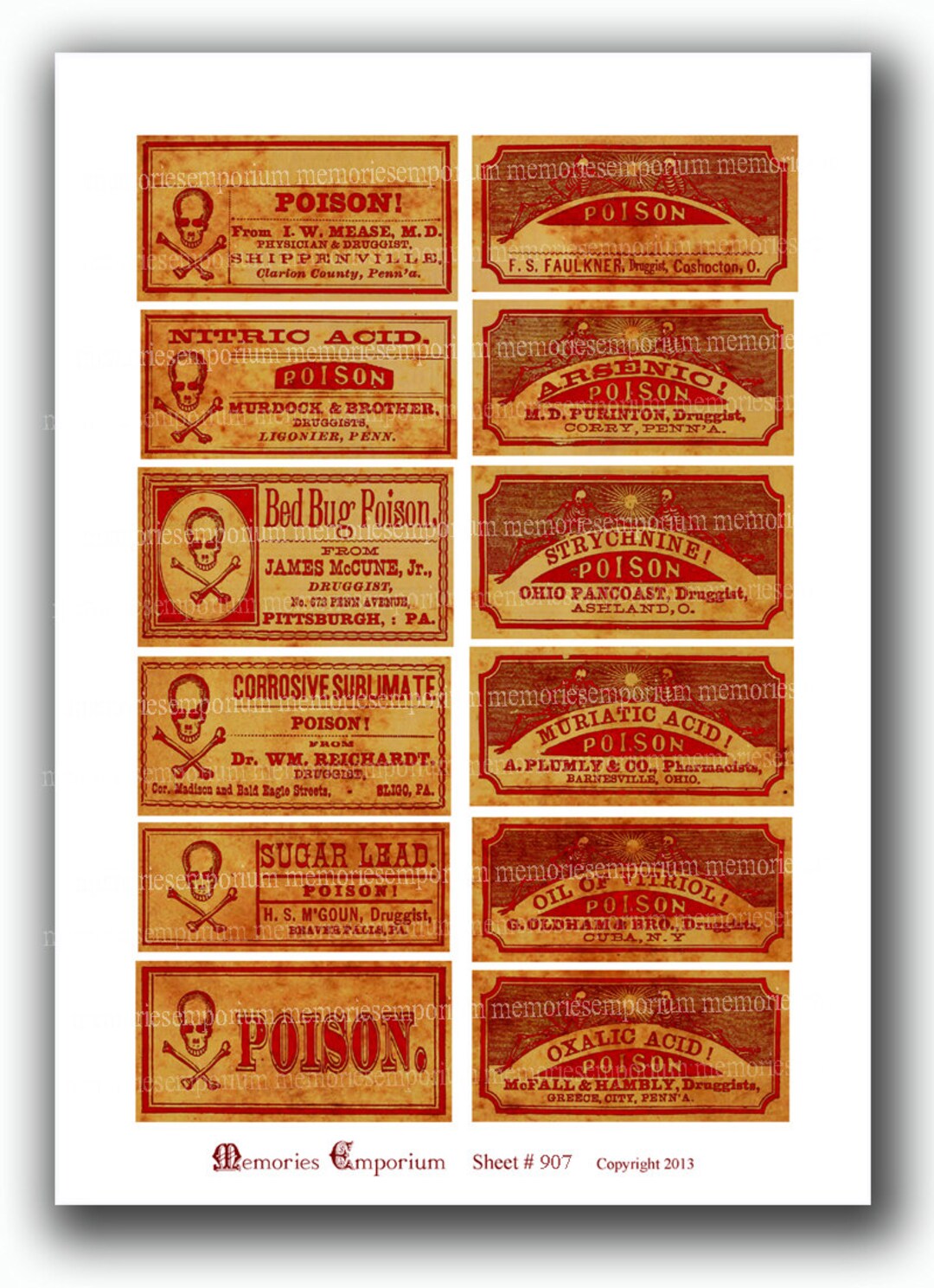 Poison Labels Printable Download Halloween Antique Medicine Poison ...