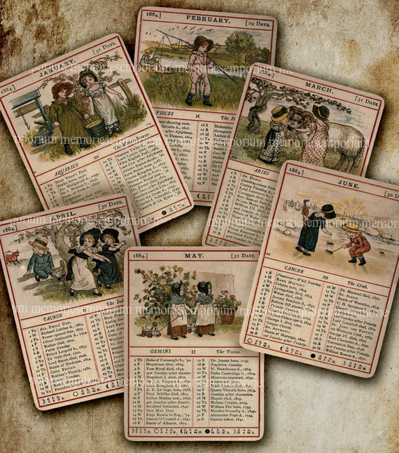 1884年年鑑カレンダーケイト・グリーナウェイアンティーク