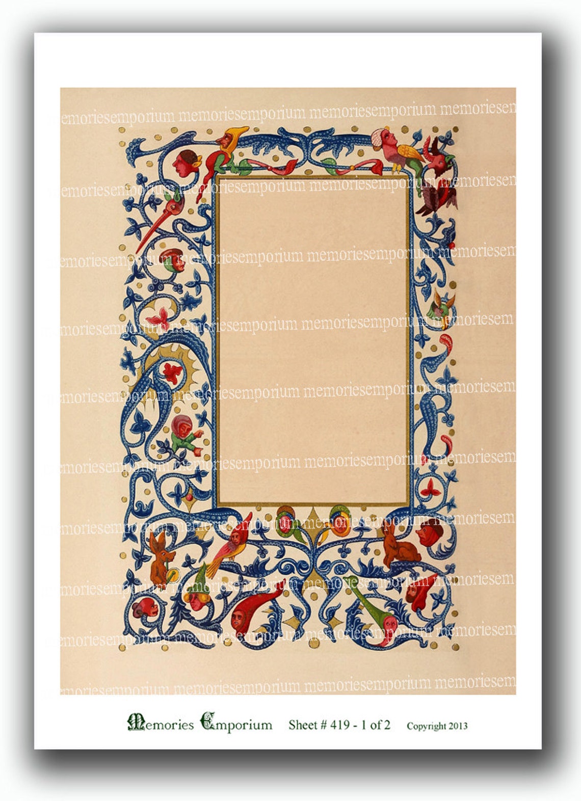 Medieval Illuminated Manuscript Pages Full Size With Borders Scrolls ...