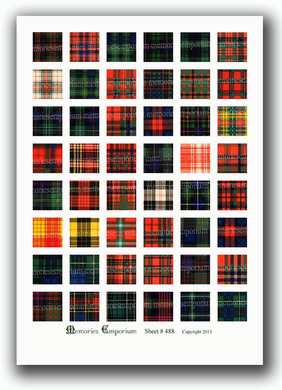 Tartans Plaids Checks Scrabble Tile Square 1 One Inch Clan Scottish ...