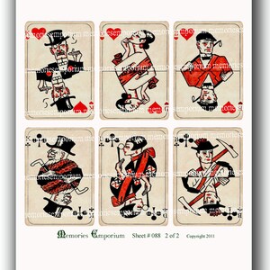 Art Deco Playing Cards ATC ACEO Card Games Twenties 20s 1920s Digital Collage Sheet Instant Download 088 image 2
