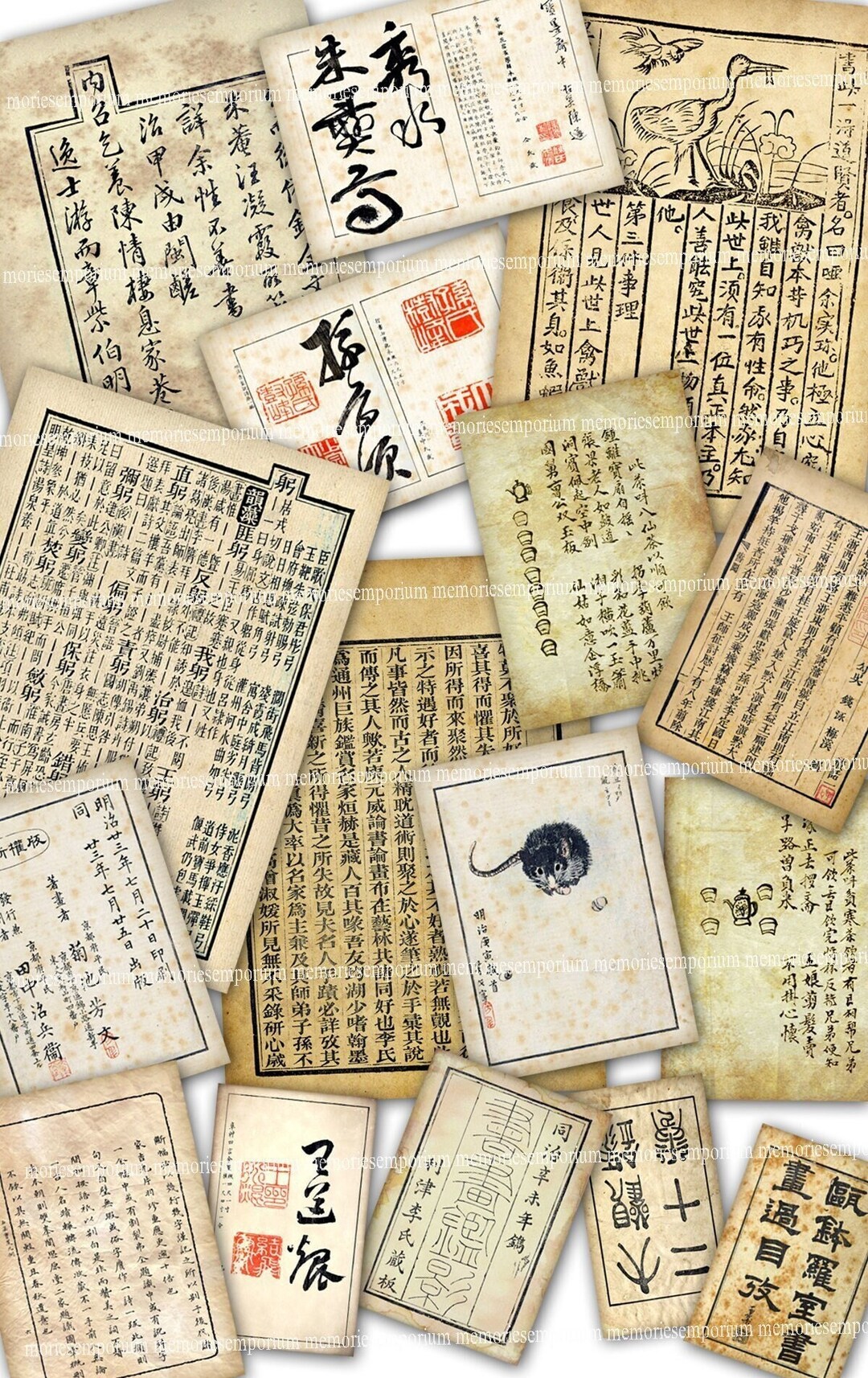 Asian Calligraphy Printable Download Oriental Antique Chinese Writing ...