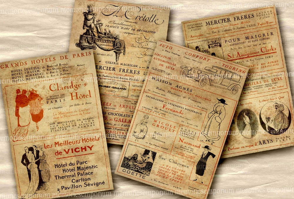Art Deco Paris Newspaper Ads Twenties 20s French Advertisements