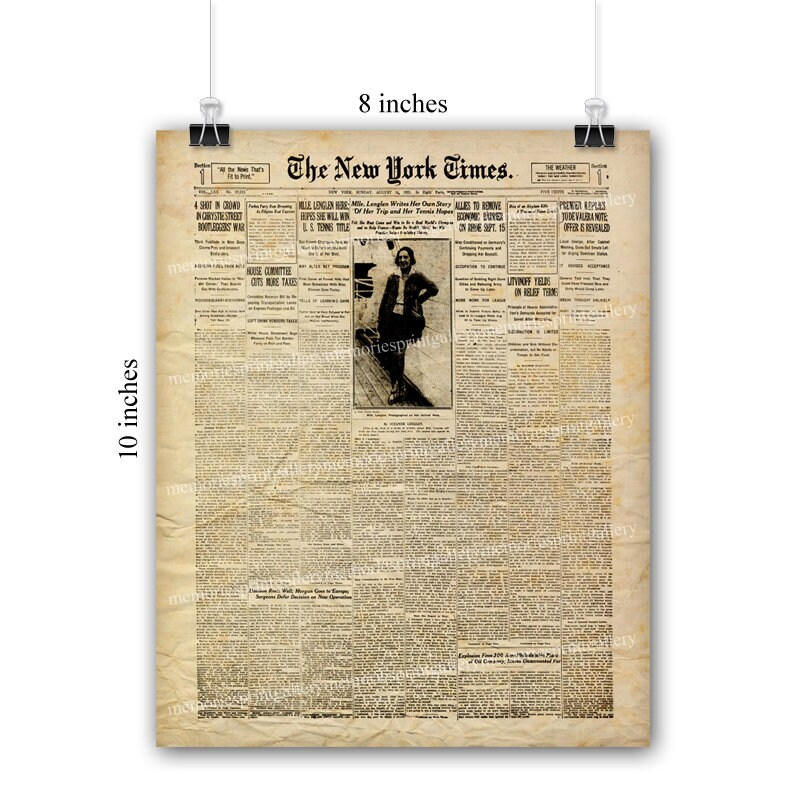 Vintage American Newspapers, Printable Paper Pack, Old US