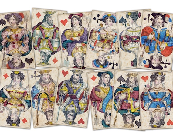 Antique Playing Cards Incomplete Deck All Royals German Kings