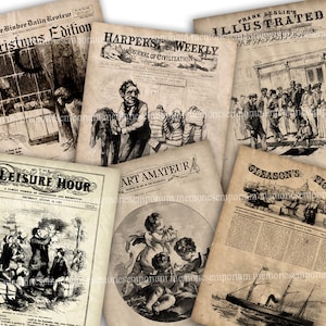 Old American Newspapers Printable Paper Pack Monthly Weekly US Magazine Downloads Journaling Scrapbooking Grunge Background Papers B24