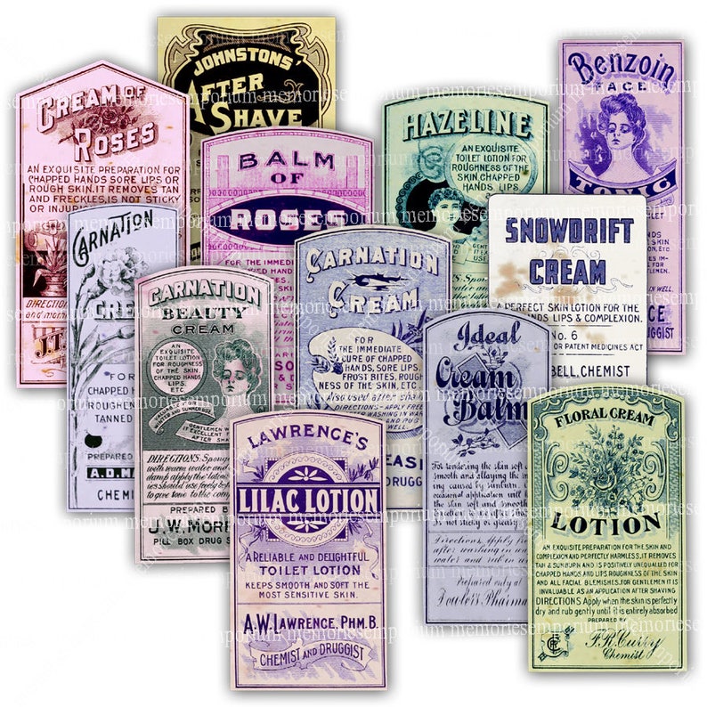 Medicine Labels Antique Digital Printable Download Vintage - Etsy UK