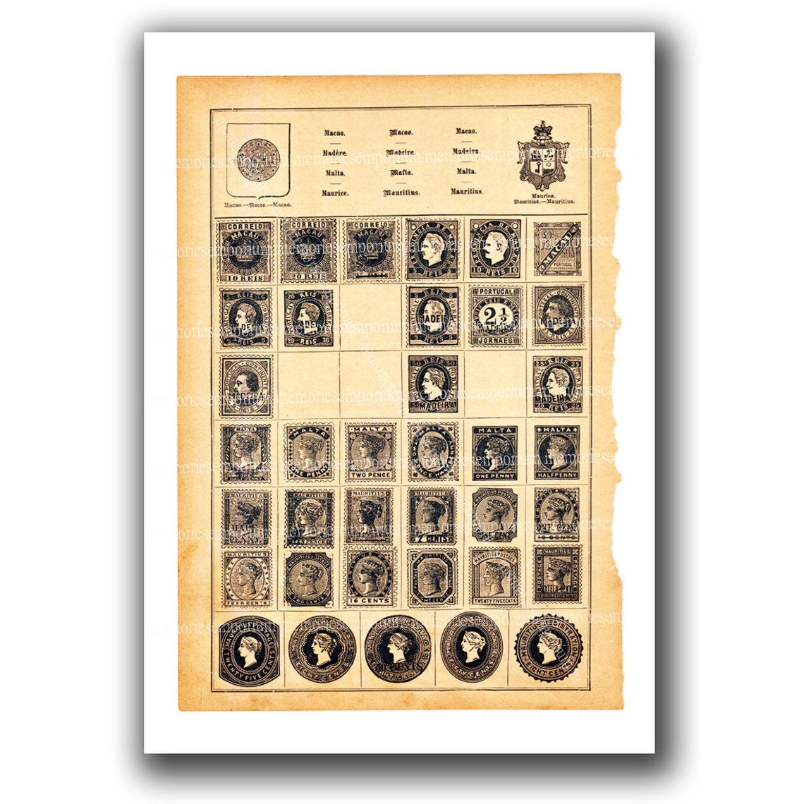 Postage Stamp Album Pages Antique Paper Ephemera Digital Etsy UK