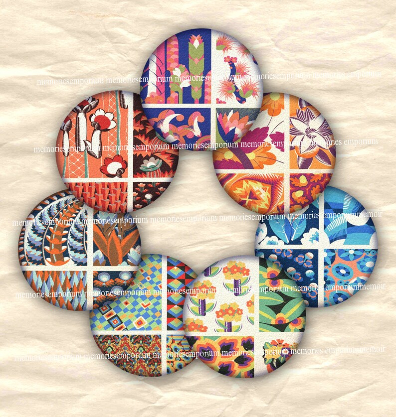 Download Deco Circles Digital Collage Sheet 2.5 Inch Circles Art ...