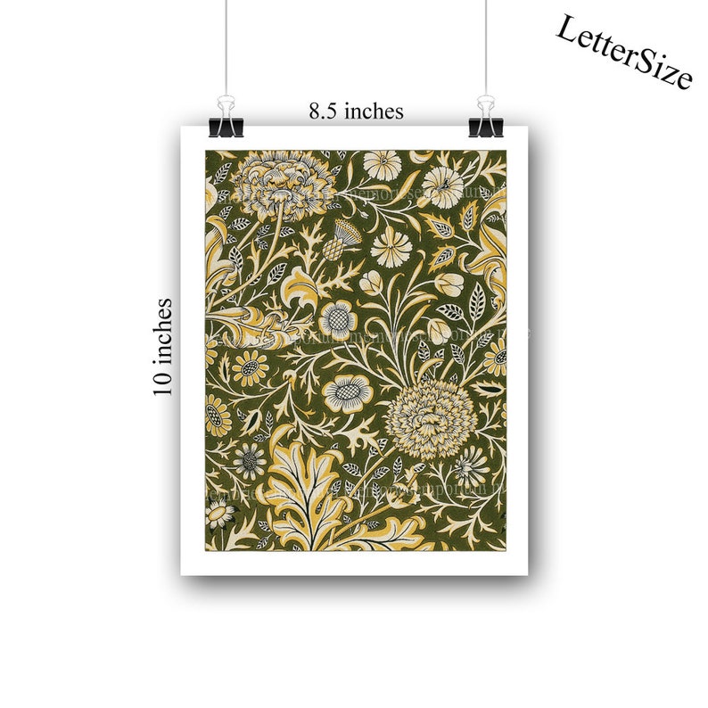 William Morris Printable Download Textile Wallpaper Art Nouveau Prints Patterns Designs Poster Clipart Decoupage Background Set of 4 973