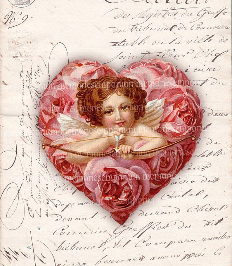 Valentine Hearts Decoupage Clipart Printable Download Etsy