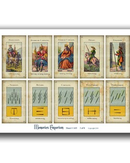 Tarot Printable Download Grand Etteilla Full Deck 78 Cards Antique