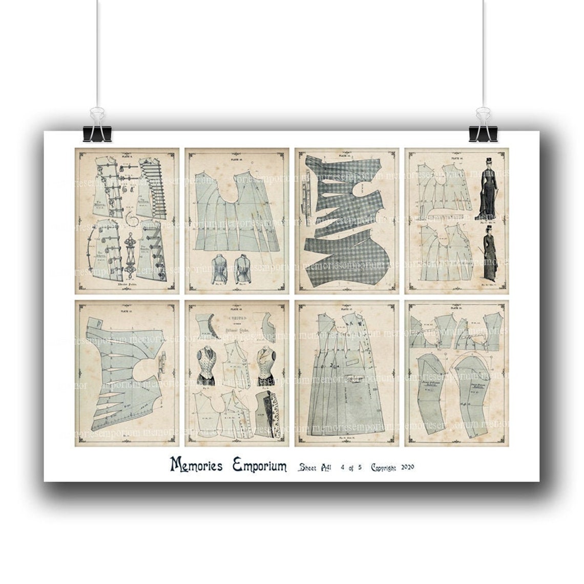 Fashion Dress Patterns 1800s Designs Drafting Antique Womens Etsy