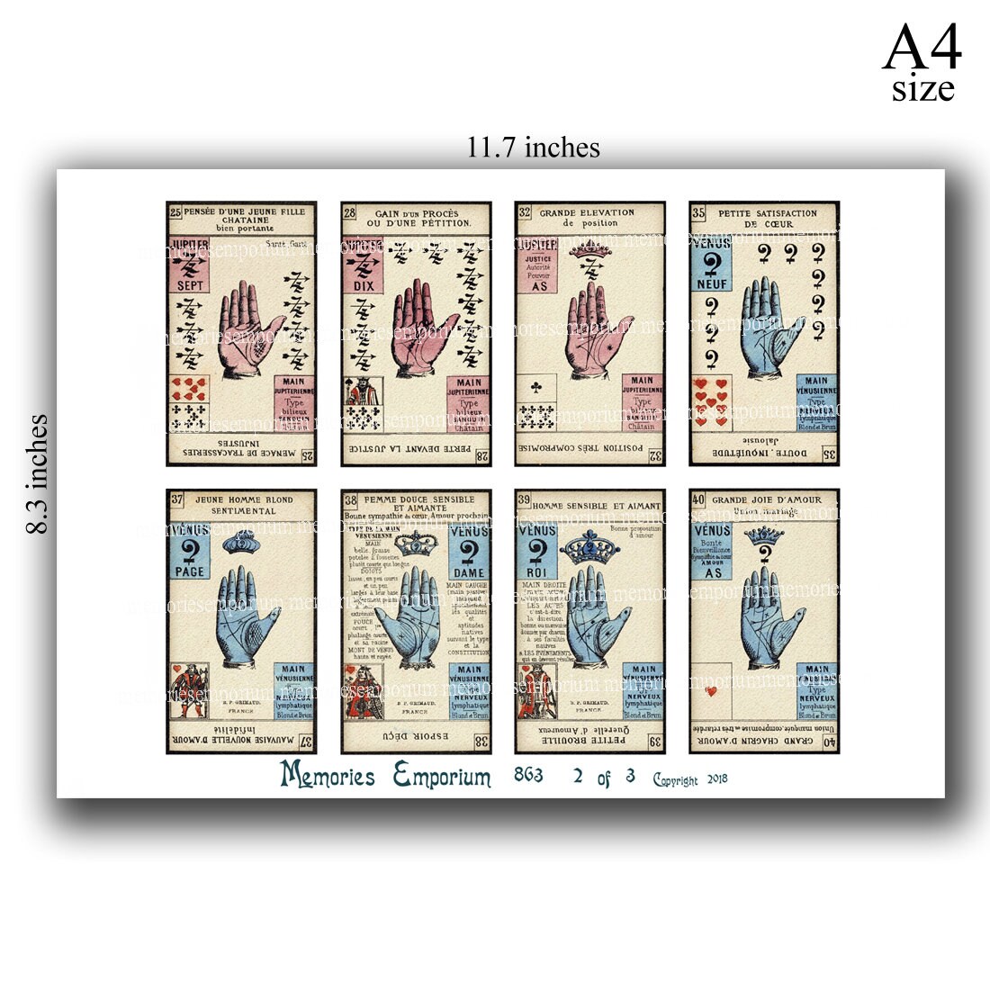 当時物 未使用品 タロットカード フランス製 PALMISTRY 手相 占い 当時物 未使用品 タロットカード フランス製 PALMISTRY 手相