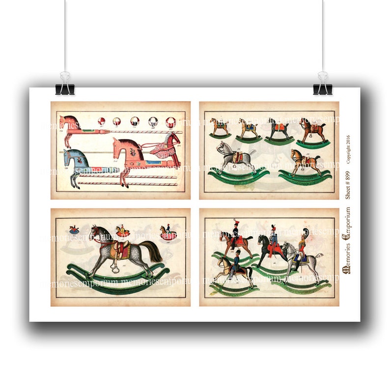 Antique Rocking Horse Toy Catalog Pages Printable Download Etsy