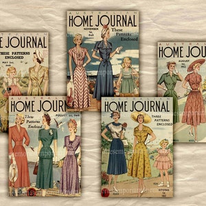 Australia Retro 50s 40s Digital Collage Sheet Fashion Magazine Covers Decoupage Australian Vintage Forties Fifties Women Children 451