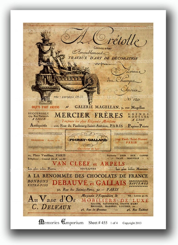 Art Deco Paris Newspaper Ads Twenties 20s French Advertisements