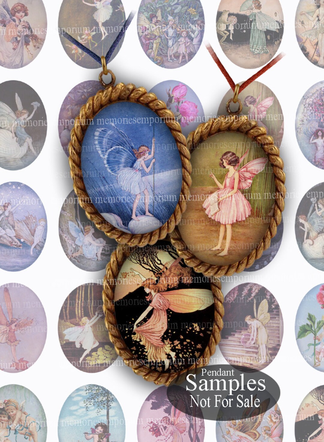素敵な Fairy Ovals for 30 X 40 Pendants Digital Collage Sheet 絵画