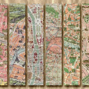 Vintage Paris Street Maps Bookmarks Monuments Buildings Tag Backgrounds Book Mark Shabby Chic Printable Decoupage Retro Digital Download 219 image 2