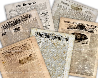 アメリカの新聞、印刷可能な紙パック、1800 年代のビンテージ