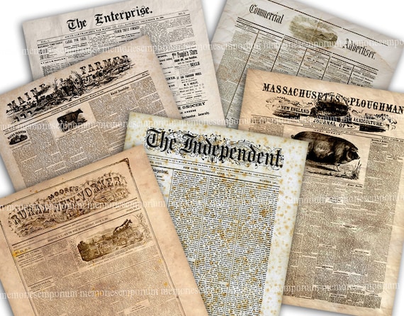 Newspaper Paper Pack, Newspaper Vintage, Printable Grunge Paper