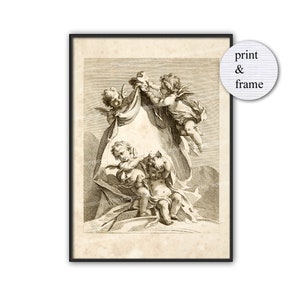 Four Renaissance Cherubs Puttis Cupids Angels Printable Download Print and Frame Antique Engraving Collage Sheet Clipart Wall Art A73