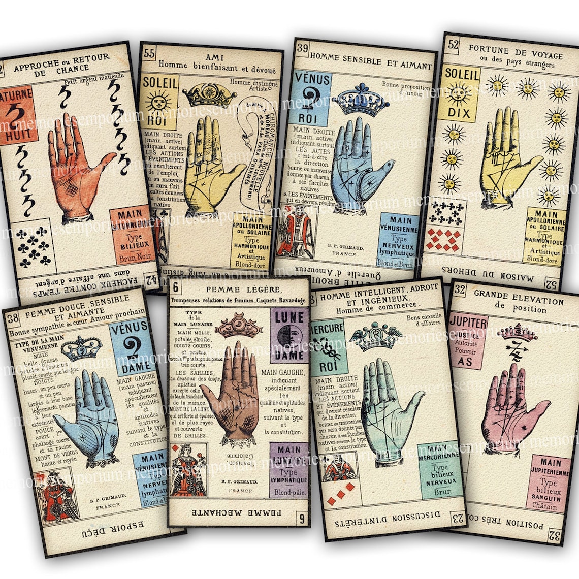 Palm Reading Tarot Cards Instant Download Fortune Teller Etsy