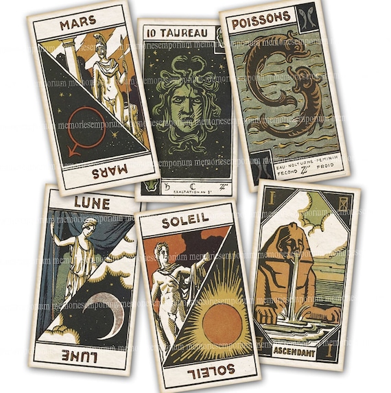Tarot Cards Instant Download Art Deco Astrology Clairvoyant Tarot Cards Instant Download Art Deco Astrology Clairvoyant