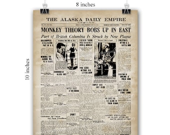 Vintage American Newspapers, Printable Paper Pack, Old US