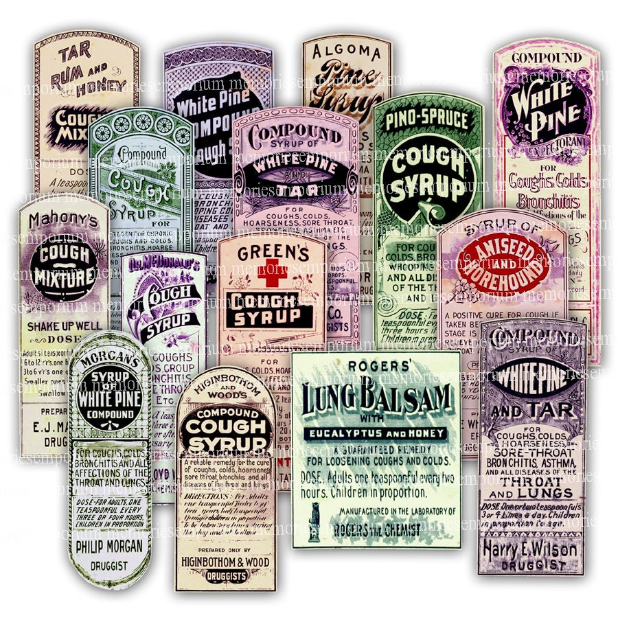 Apothecary Jar Stickers Pharmacy & Medicine Cabinet Labels 