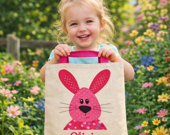 Personalized Tote Bags for Kids - Bunny Face Tote Bag