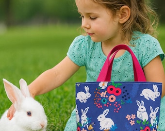 Girls Tote Bag - Handmade with Sweet Prints, Gift for Little Hands