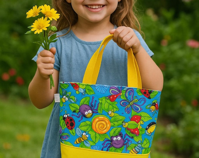 Featured listing image: Girls Tote Bag - Charming and practical gift for kids.