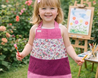 Girls Tiered Apron – Handmade Cotton Baking, Art, Kitchen Wear