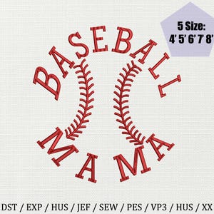 Baseball Circle Embroidery, Game Day Embroidery, Baseball Mama Embroidery Design, Sports Mom Embroidery Design for Shirts Hats Bags