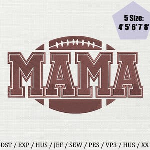 Football Mama Embroidery Design, Football Season Embroidery, Game Day Embroidery, Sports Mom Embroidery Design, American Football Embroidery
