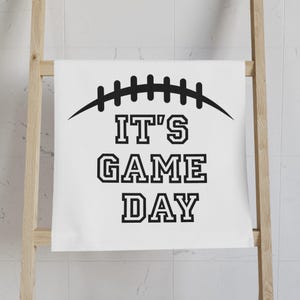Football Tea Towel, Game Day Kitchen Towel for Sports Fans, Fun Fall Kitchen Decor, Cotton Dish Towel for Tailgates & Football Parties