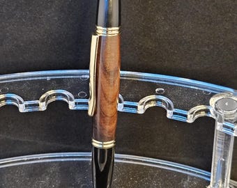 Gold Gatsby Click Pen with Walnut Burl