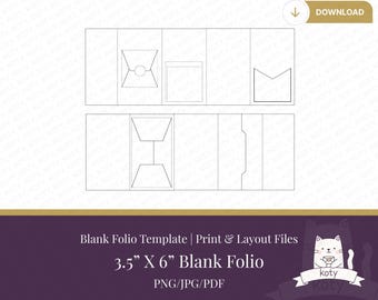 Junk Journal Folio Vorlage zum ausdrucken, DIY Multi-Fold-Folio, Scrapbook Tasche einfügen, leerer digitaler Download