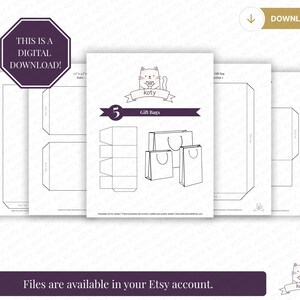 Sjabloonbundel afdrukbare cadeauzakjes, 5 maten (digitale download) afbeelding 3