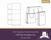 Printable Gift Bag Template Bundle, 5 Sizes (Digital Download)