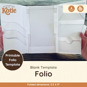 Junk Trifold Folio Template – Blank Junk Journal, Notebook, and Envelope Template for Papercrafts